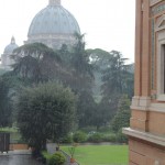 Jardins du Vatican sous la pluie